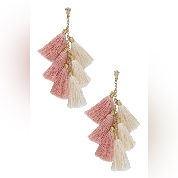 NWT Ettika daydreamer tassel 18k gold plated earrings - Picture 2 of 6